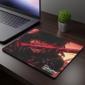 Kira Demon Mouse Pad - A mouse of demon holding her demonic sword enraged about to strike.