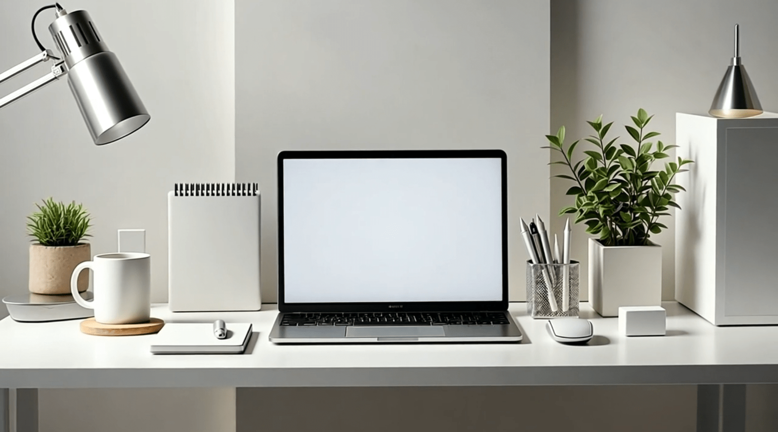 White Office Desk Setup image on Render Revolt blog post